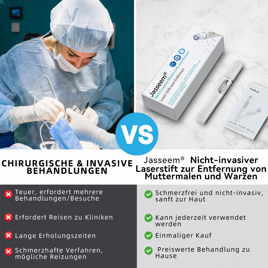 Jasseem® – Neue Version 2025 – Laser-Stift zur schmerzfreien Entfernung von Warzen & Hautflecken 2.0