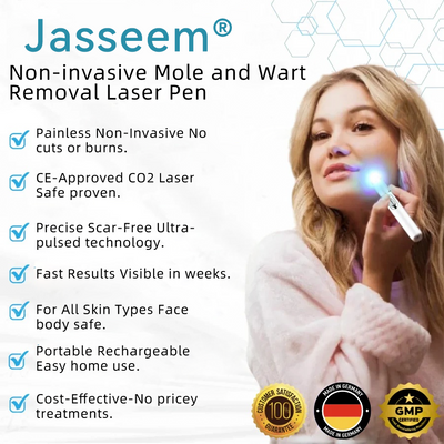 Jasseem® – Neue Version 2025 – Laser-Stift zur schmerzfreien Entfernung von Warzen & Hautflecken 2.0